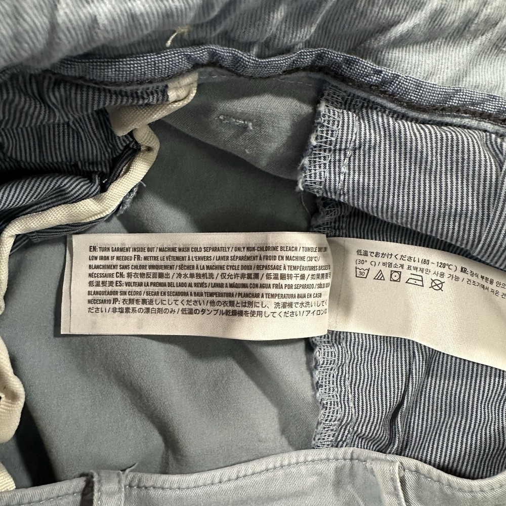Abercrombie Fitch Light Blue Chino Shorts Mens 36 Stretch Casual Flat Front - Picture 5 of 7